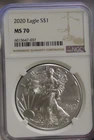 2020 US Silver Eagle $1 NGC MS70.