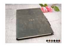 Amalfi A4 Italian Leather Refillable Journal Olive Free Initials Engraving!