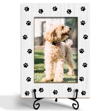 Pet Picture Frame, Paw Print Photo Frame for Dog Cat, Gifts for Pet Lover Woo...