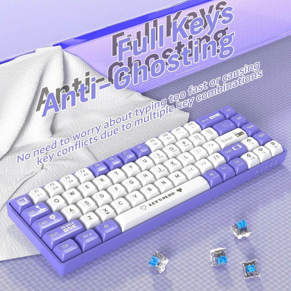 AJAZZ AK680 65% Wired Mechanical Gaming Keyboard RGB Mini Retro Hot Swappable - Image 3 of 4
