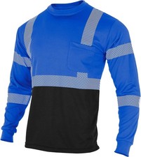 Safety Shirt for Men, High Visibility, Long Sleeve, Class 3, Hi Vis