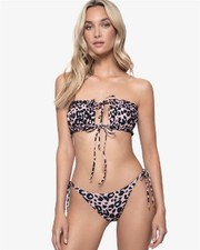 NWT Pilyq M Nala Side Tie Full Bikini Swim Bottom Animal Print 120778
