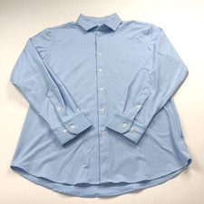 Mizzen Main Large Trim Fit Polyester Check Dress Shirt Blue 20485