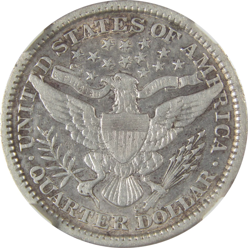 1897 S Barber Quarter VF Details NGC Silver 25c Coin SKU:I23228 - Image 4 of 4