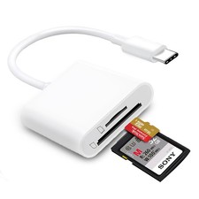 Dual Slots USB C SD Card Reader, Trail Camera Viewer Adapter
