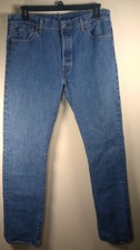 Levi's 501 Men's Jeans Size 36x36, Blue, Button Fly, Straight Leg Zip Pockets
