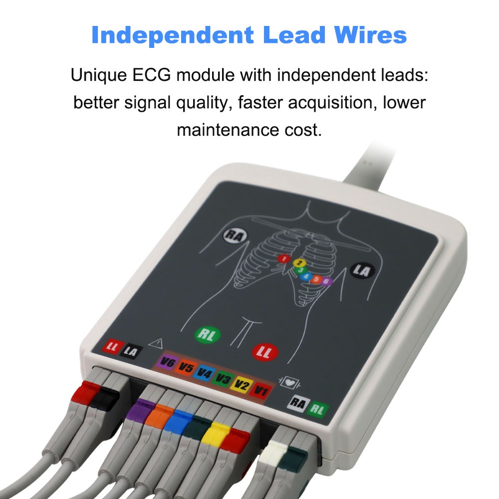 Biocare 12 Lead 6 Channel ECG Machine CardioPro™ 300s Rhythm HRV ST ...