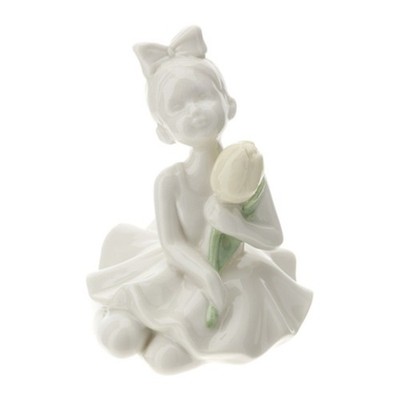 Hervit Art. 30518 Porzellan Ballerina 10cm weiß Tulpe