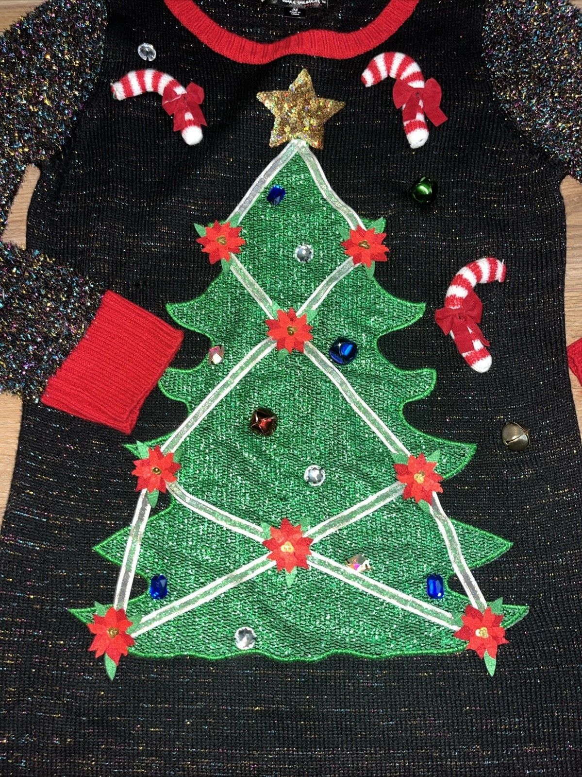 United States Sweaters Holiday Ugly Christmas Long Sweater Dess Santa Size M