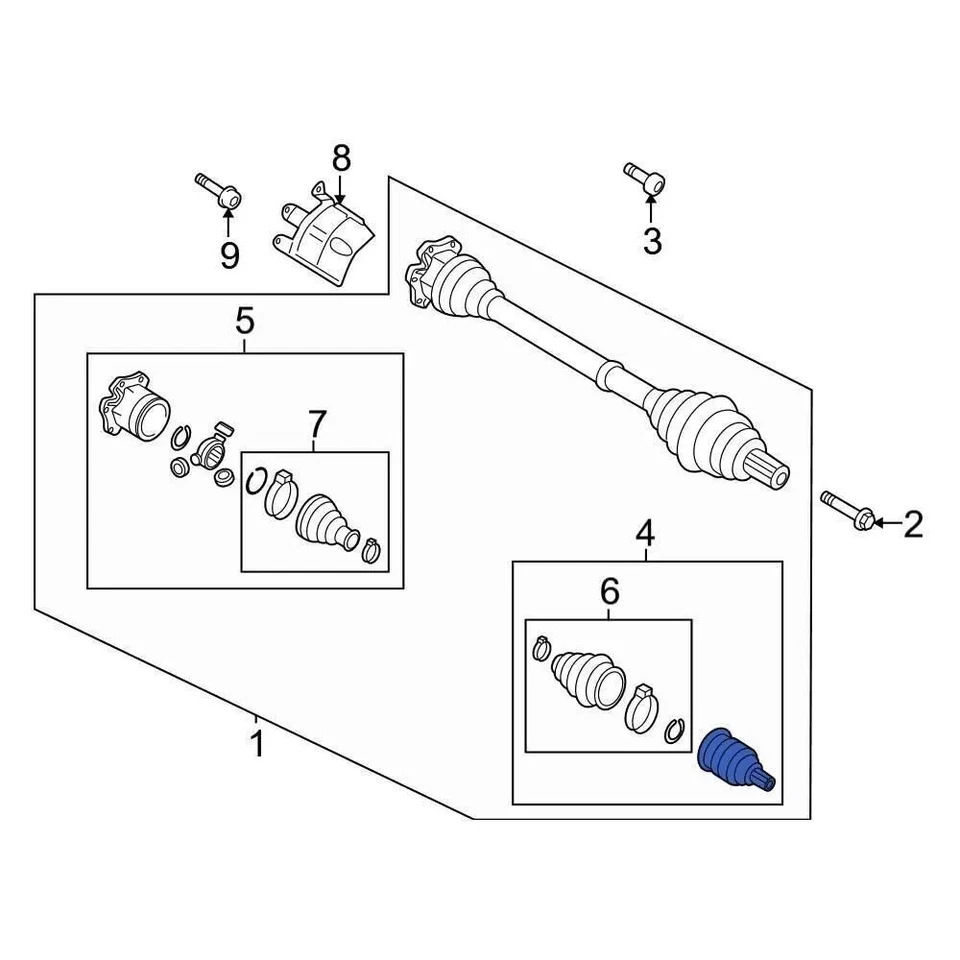 Junta exterior CV 95B407305 8W0407271D apta para AUDI A5 A4 Allroad Q5 PORSCHE MACAN Foto 3 de 3