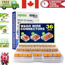 WAGO 36pc Compact Splicing Wire Connector Assortment with Case & Lever Actuation