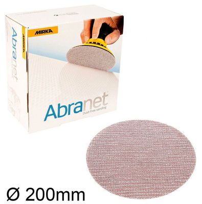 Mirka 1x1 Abranet Sanding Mesh Grid Discs Ø 200mm P80 to P400 Single