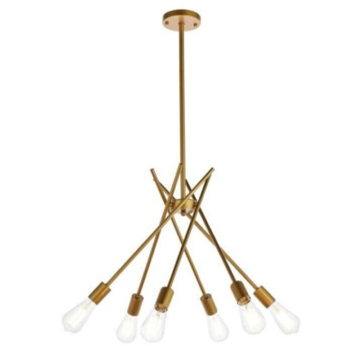 Chandelier Modern Sputnik Brass Foyer Dining Room Kitchen Ceiling Light Fixture