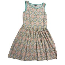 Crazy 8 Girls Dress Diamond Print Sleeveless Casual Summer Size L 10-12 EUC