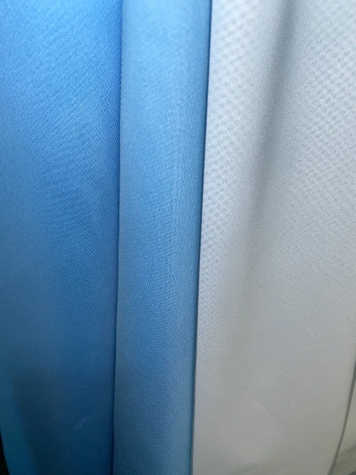 chiffon soft fabric 2 Meter ,lake blue and White,drape for Dancing dress,gown - Image 2 of 4