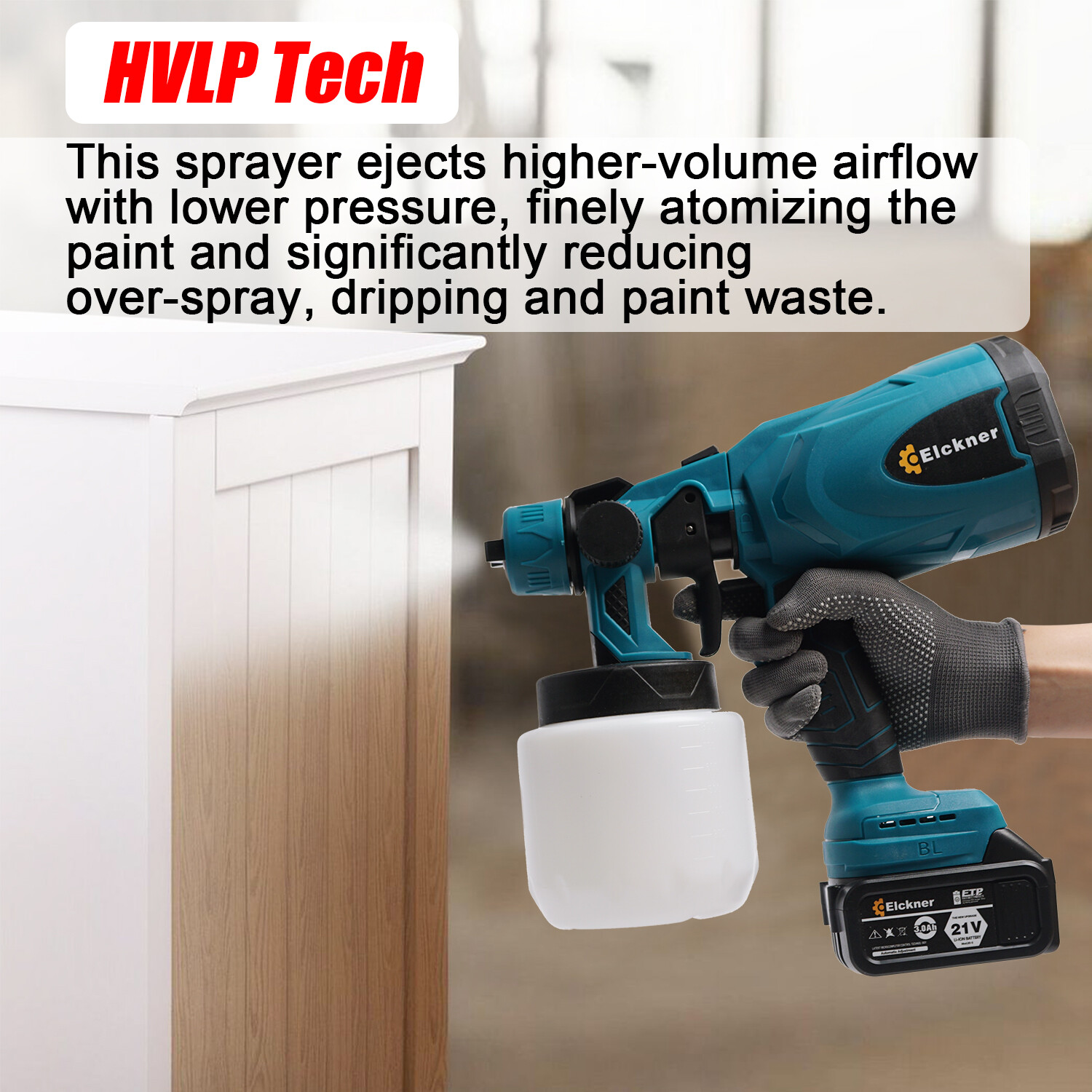 Portable Cordless Electric Spray Gun Airless Car Fence Wall Floor Paint