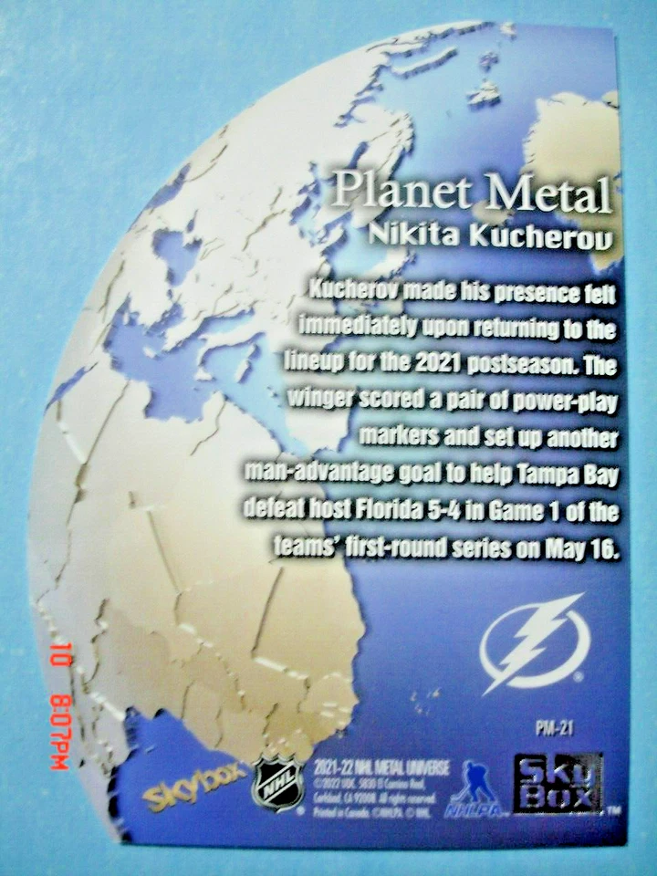 2021-22 UD (Skybox) Metal Universe "Planet Metal" SP # PM-21 Nikita Kucherov! - Image 2 of 2
