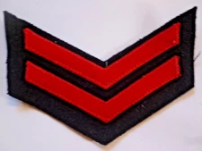 RED FELT ON BLACK FELT STRIPES  POSSIBLY US NAVY???
