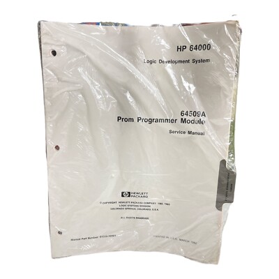 HP 64509A PROM PROGRAMMER MODULE SERVICE MANUAL | eBay