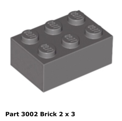 Lego 1x 3002 Dark Gray Brick 2 x 3 7141 | eBay