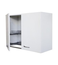 Mobile scolapiatti armadietto pensile 80 per cucina, 2 sportelli H.60