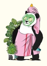 Panda Bear in Bathroom PREMIUM POSTER FILM PRINT HIGH QUALITY Thick paper