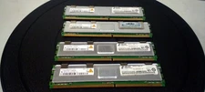 Lot of 4 x1GB (4GB total) "1GB 2Rx8 PC2-5300F-555-11" Server Memory (DiMM DDR2)