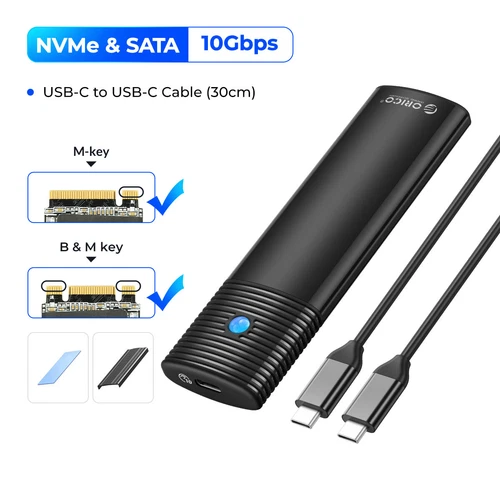 ORICO USB3.2 10Gbps To M.2 NVMe SATA SSD External Enclosure Storage Case USB-C - Picture 19 of 21