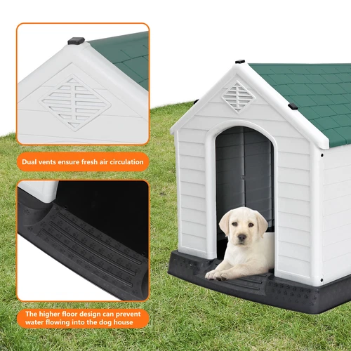 28 Zoll/32 Zoll H Outdoor Hundehaus wetterfest Tierheim Hundeheuche 4 Farben - Bild 32 von 73