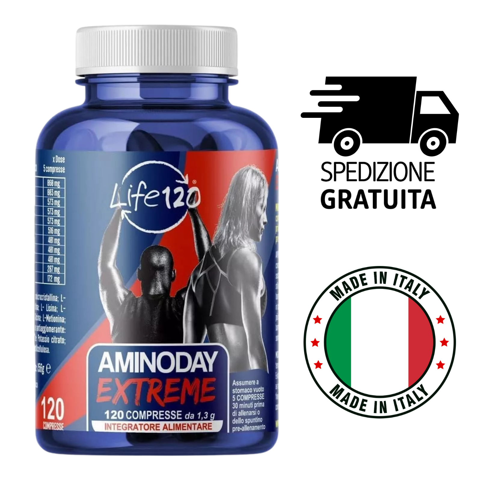 Life 120 | Aminoday Extreme Integratore di aminoacidi  | 120 Compresse