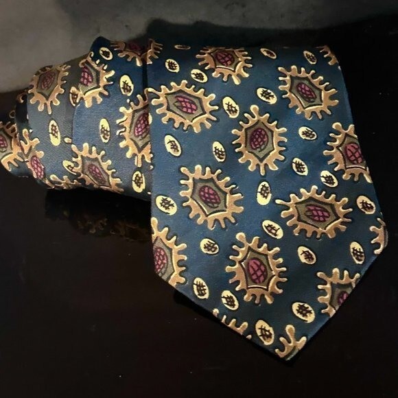 Dior Mid Century Modern Sunflower Floral Neckwear Tie 100% All Silk Steampunk thumbnail 5