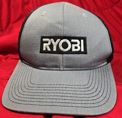 #ad Ryobi Tools Snapback Hat Port Authority Gray Black Mesh Trucker NEW $20.00