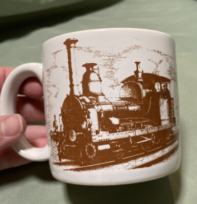 Vintage Dampflok Zug doppelseitiger Becher Inarco Kaffee Tee Tasse Reise