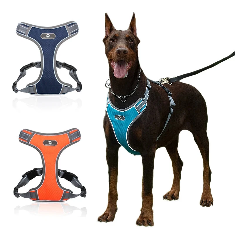 Dog Harness Vest Breathable Dog Training Reflective Nylon Pet Chest Strap New US