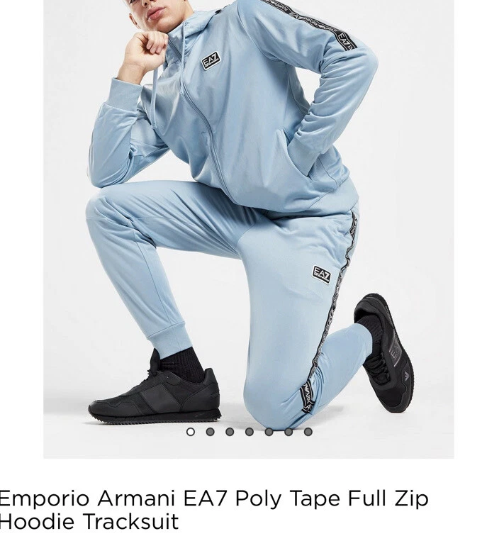 EA7 Emporio Armani Poly Tape Full Zip mens Hoodie Tracksuit size