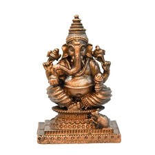 Handmade Kupfer Ganesha Statue Idol Patina Antiker Abschluss Figur