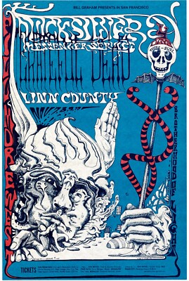 Home Wall Art Print - Vintage Concert Gig Poster - GRATEFUL DEAD