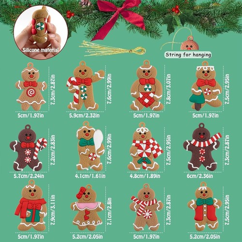 Christmas Tree Hanging Decorations, 3 Inch Tall - Picture 3 of 8