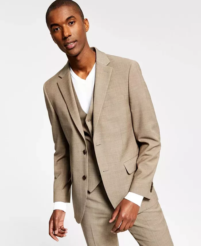 450 Tommy Hilfiger Men s Tan Modern Fit Stretch Solid Sport Coat 40R ymr2323