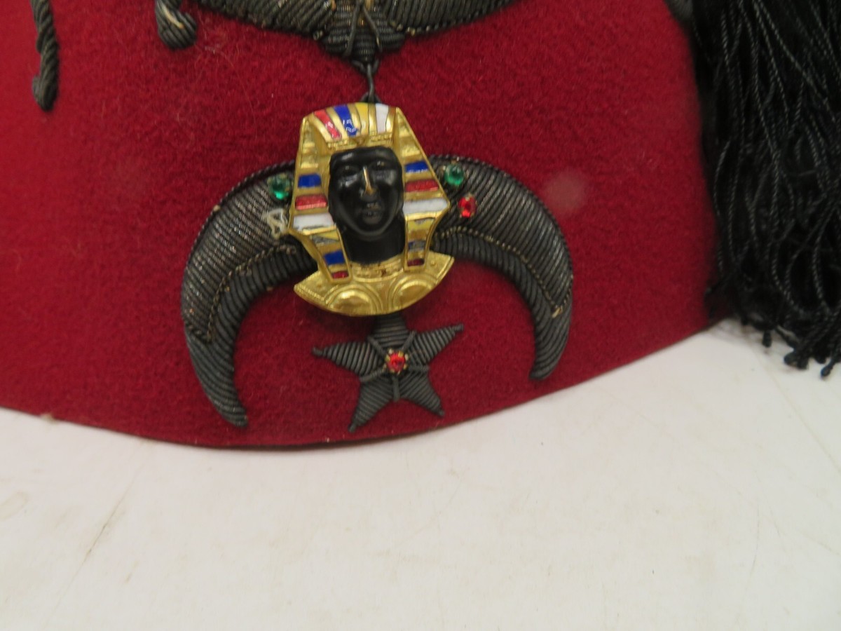 FEZ VINTAGE RED FELT SHRINERS HAT TASSLE MASONIC MASONS 7 1/8 | eBay