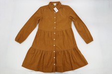 J. CREW Factory Brown Corduroy Collared Mini Button Down Shirt Dress Size US 2