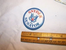 Vintage SNYDER for SENATOR Pinback Button Pin