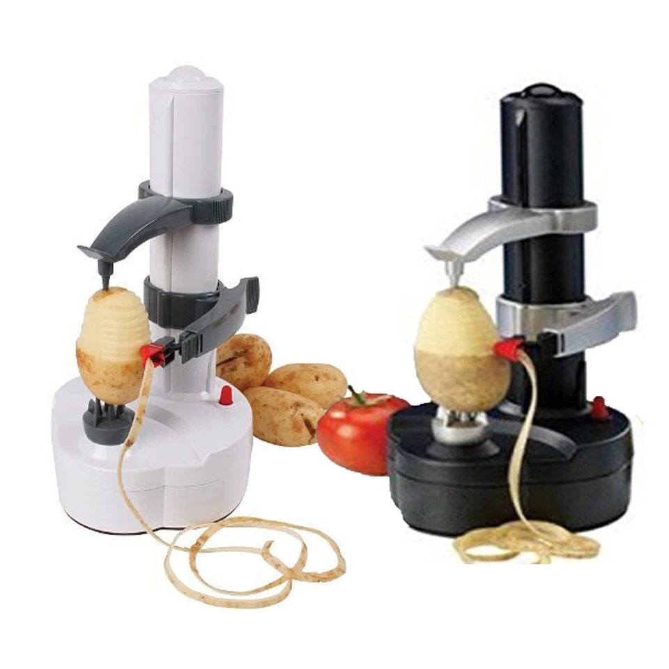 Pelador eléctrico automático de patatas manzana pera fruta herramienta de pelado rápido con adaptador Foto 2 de 4
