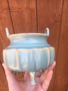 Antique Chinese Porcelain Blue Ru Ware Censer Song Yuan Style Jun Ware Burner