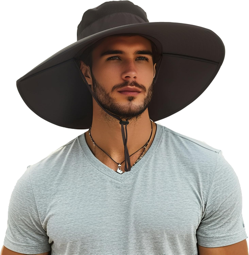 Men'S Wide Brim Sun Hat-Upf 50+ Protection,Waterproof Bucket Hat for Fishing, Hi
