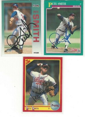 1990 Score #225 Pete Smith Signed Baseball Card Atlanta Braves