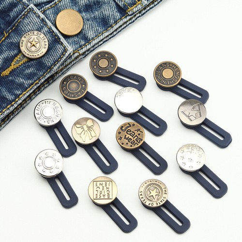 1/5Pcs Extended Buckles Buttons For Jeans Pants Waist Button DIY Craft Sewing - Picture 3 of 43