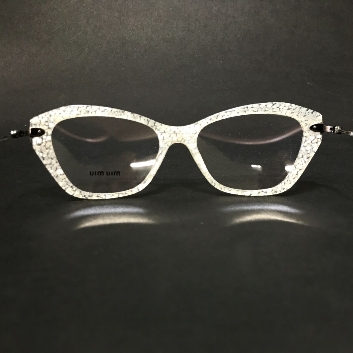 Miu Miu Eyeglasses Frames VMU04L KAR-1O1 Milky White Silver Miu Miu Eyeglasses Frames VMU04L KAR-1O1 Milky White Silver