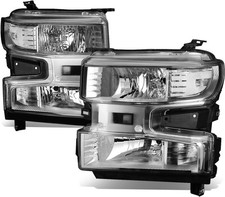 Headlights Assembly Pair Compatible with 2019-2024 Chevy Silverado 1500 WT/LTD