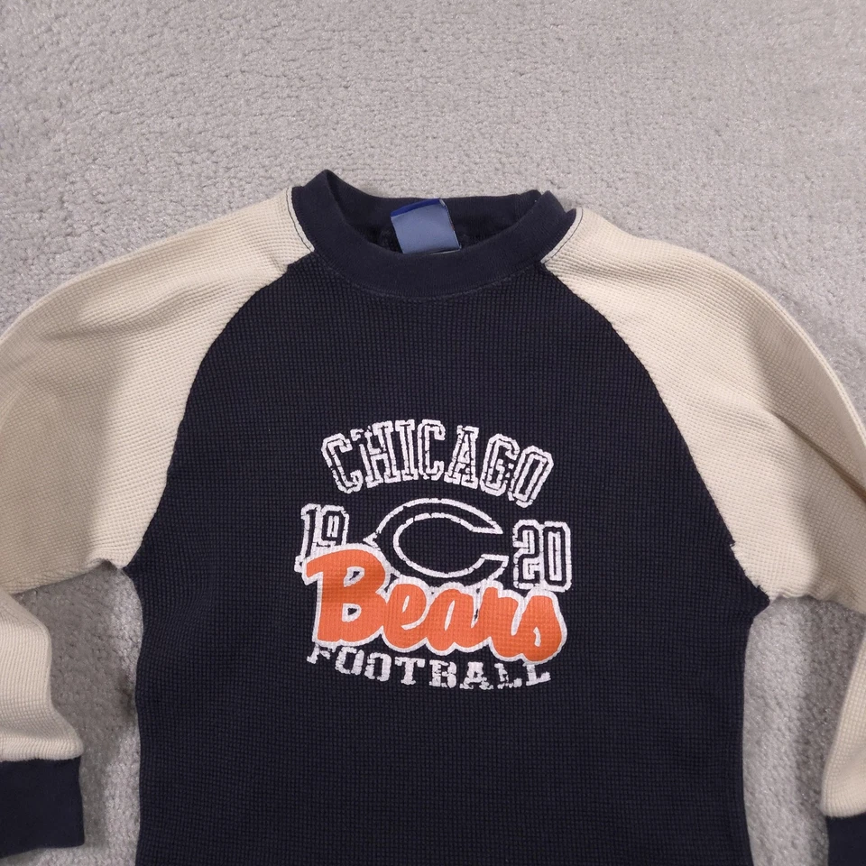 Camiseta Chicago Bears Manga Larga Juvenil Pequeña NFL Fútbol Reebok Niños Niños Top Foto 3 de 4